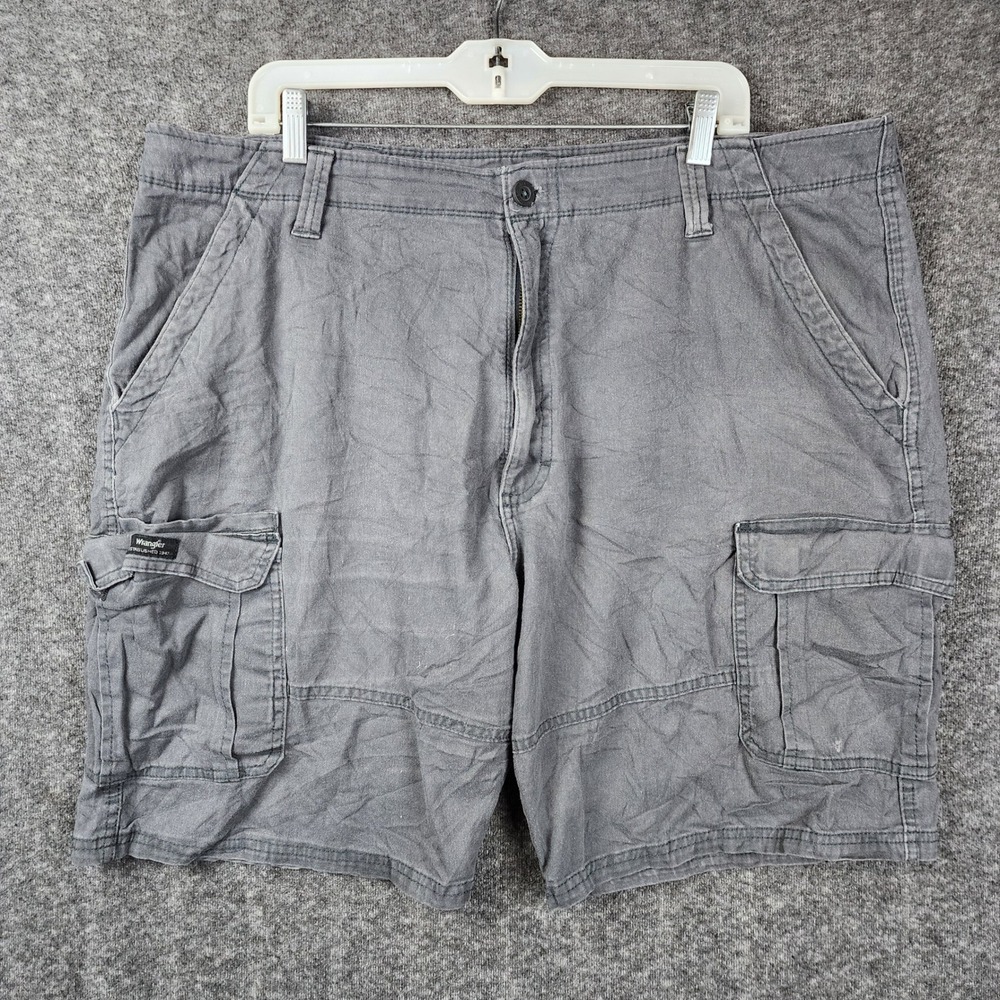 Wrangler Cargo Shorts‎ Mens 40 Grey Relaxed Fit Cotton Twill Casual Outdoor